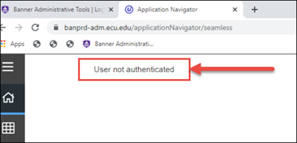 User not authenticated error