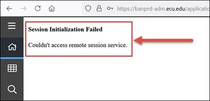 Session Initialization Failed - Couldn't access remote session service error