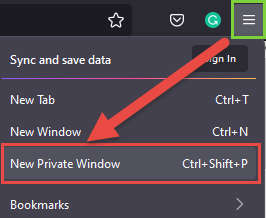 new private window select