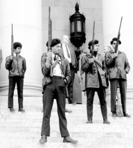 Black Panthers in front of Washington state capitol