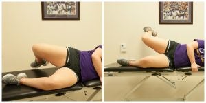 Clam Shells with Hip Extension Beginning with Knee Elevated