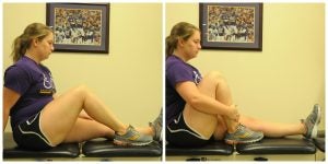 Seated Knee Flexion Stretch Hugging Knee