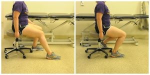 Seated Knee Flexion Stretch on Stool