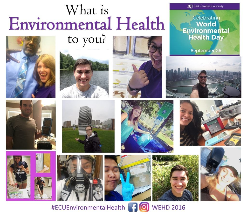 Selfie poster displayed during the World Environmental Health Day celebration as ECU, September 26, 2016