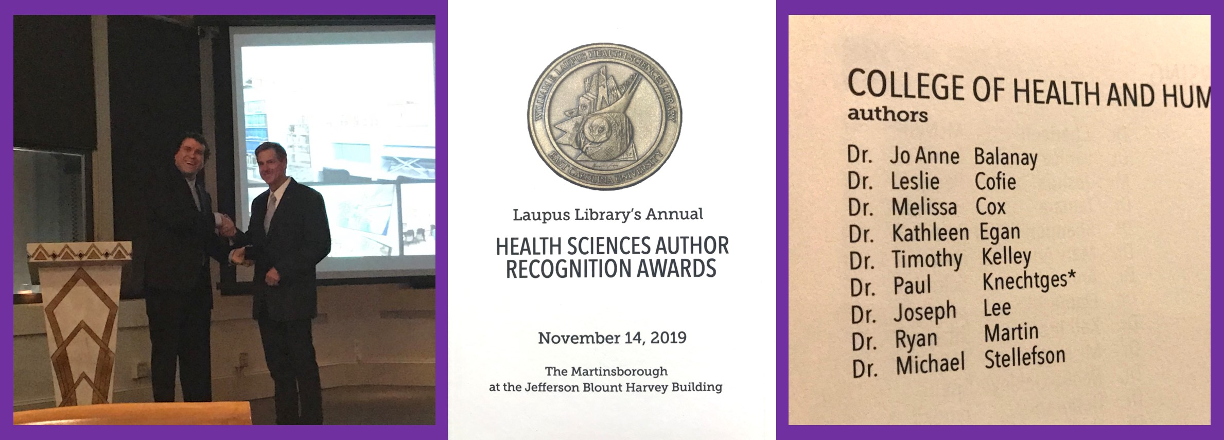 Read more about the article EH Faculty Recognized at ECU Health Sciences Author Recognition Awards Ceremony