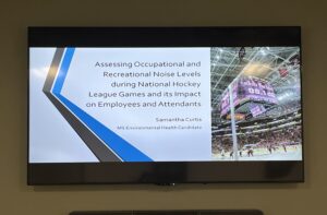 Read more about the article MS Environmental Heath Candidate Defends Thesis on Noise Exposure during Hockey Games